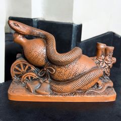 蛇　瓢箪　置き物　開運 開運祈願 蛇 2025年 縁起もの 新年 ヘビ 陶磁器 蛇の置物 青