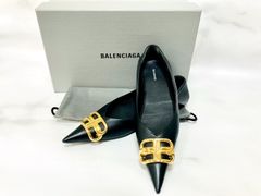 ☆BALENCIAGA バレンシアガ BB金具 ナッパレザー スクエアナイフ 