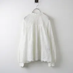 人気 定価46200円 ミュベール MUVEIL パール装飾付き 刺繍 レースブラウス 36/ホワイト 白 シアー シフォン トップス【2400014077766】のサムネイル