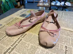 ■miumiu ミュウミュウ クロスストラップ バレエシューズ ピンク リボン付き⑨■