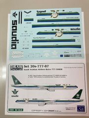 DRAWデカール #20-777-87 サウジアラビア航空 レトロ777-300ER 1/200 スケール