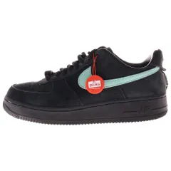NIKE (ナイキ) ×TIFFANY&CO AIR FORCE 1 LOW 1837 BLACK ティファニー エアフォース1 ローカットスニーカー ブラック/ブルー US9.5/27.5cm DZ1382‐001