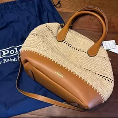 新品　ポロ　ラルフローレン   レザー　カゴバッグ　 ハンドバッグ 2WAY ショルダーバッグ トートバッグ バッグ