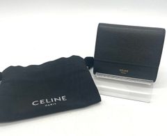 【ryo様専用】【美品】★CELINE セリーヌ スモール トリフォールド ウォレット レザー 二つ折り 財布 ブラック