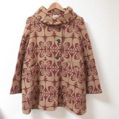 美品 Jocomomola ホコモモラ シビラ Pajaro y flor ジャカードコート GJJAN09458 42 パープル レディース 古着 中古 USED