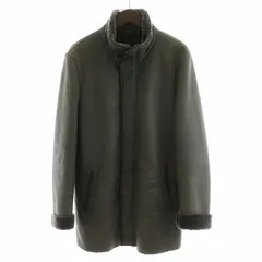 アルマーニ コレツィオーニ ARMANI COLLEZIONI ムートンジャケット レザージャケット 革ジャン ライダース 羊革 ボア 48 M 茶 ブラウン KCB56P ■GY18 /MWのサムネイル