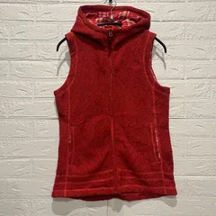 【50％OFF】THE NORTH FACE　レディース　ベスト　Mサイズ　フーディ　チェック柄　レッド　フリース