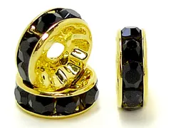 ロンデル 平型(ゴールド)(ブラック)(8mm)(100個)