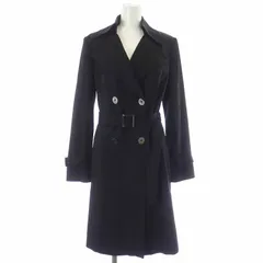 ハロッズ Harrods KNIGHTSBRIDGE トレンチコート ロング 千鳥柄 2 M 黒 ブラック /AT17のサムネイル