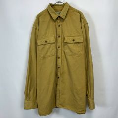 【古着】L.L.Bean イエロー プレーン ヘビーネルシャツ Lサイズ