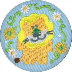 [중고] 배지 핀즈 라이온 자수 캔 배지 [이치 반 쿠지 타베코 도부츠 꿈 가득 컬렉션] E상