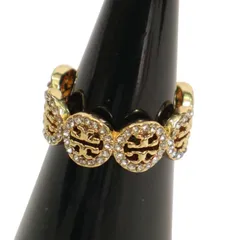 Tory Burch トリーバーチ ロゴ★ ラインストーン リング 指輪 Sz.11mm レディース