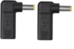 90° 充電 変換 PD C変換プラグ 高速データ転送 変換プラグ 5.5x2.5mm 高耐久パワー出力 DC C入力 19V 2個セット 変換アダプター ノートパソコン/PD電源アダプタ/PD誘導機能電源の使用に適しています ACアダプター LeTradeJ