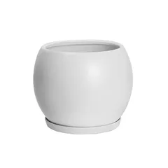Ekirlin 植木鉢 陶器鉢 白 おしゃれ 丸 受け皿付き 鉢 プランター 鉢植え 観葉植物 6号 15cm 底穴あり 北欧 室内 部屋 インテリア ホワイト 0