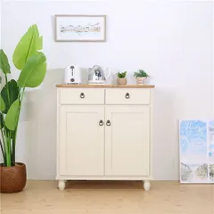 カントリー風 キャビネット/キッチン収納 78×40×85cm 木製 引き出し 扉