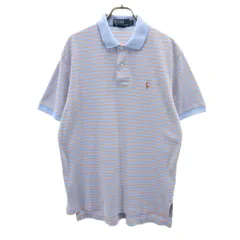 Polo by Ralph Lauren ポロバイラルフローレン ボーダー柄 半袖 ポロシャツ S ブルー メンズ 古着
