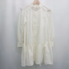 ◇ ⊂ snidel スナイデル 無地 長袖 ミニ丈 ワンピース サイズF ホワイト系 レディース E  【1507030014292】