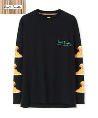 新品☆Paul Smith 50thスパゲッティプリント 長袖Tシャツ☆黒☆L