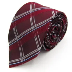 パーフェクトスーツ ブランド ネクタイ シルク チェック柄 PO メンズ レッド P.S.FA 【中古】