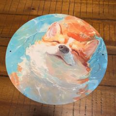 犬 コーギー ブリキ看板 e 10
