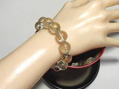 天然石 ヒマラヤ水晶朝顔13.3～13.7mm玉ブレスレット 内周16.5cm 　　250720141