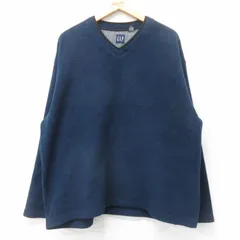 XL/古着 ギャップ GAP 長袖 フリース トップス メンズ 00s Vネック 紺他 ネイビー 25sep17 中古 アウター