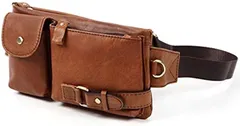 monolife モノライフ ウエストバッグ ウエストポーチ レザー 革 メンズ レディース ヒップバッグ 全5色( ブラウン)
