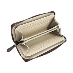 [フロックス] 財布 長財布 ラウンドファスナー 本革 革 レザー L字ファスナー カード 大容量 小銭入れ ブランド 人気 メンズ(ワインレッド)