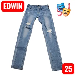【早い者勝ち】EDWIN 25 ダメージジーンズ　レディース　【A63】