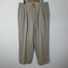 90s TOMMY HILFIGER トミーヒルフィガー チノパン ツータック アースカラー ベージュ W35 L36 メンズ 古着 アメカジ シティーボーイ