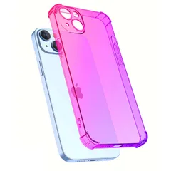 iPhone15 Plus ケース アイフォン15 プラス  グラデーション耐衝撃 ソフト ケース 【Color】 ピンク・パープル