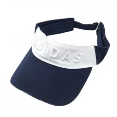 ★値下げ★アディダス サンバイザー　ネイビー×白 立体ロゴ刺しゅう  表記なし  ゴルフウェア adidas