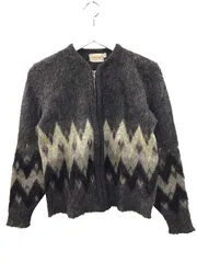 ブラック 50s 60s 黒モヘア カーディガン ビンテージ ウール 60s MANHATTAN BLACK MOHAIR CARDIGAN. | 古着屋【True vintage