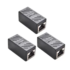 ★即日発送★RJ45 LAN ケーブル用 中継コネクタ Cat6/Cat5e/Cat5 対応 メス-メス ギガビット 対応 8P8C コンパクト (3個セット)