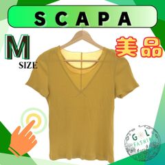 SCAPA スキャパ トップス カットソー 半袖 きれいめ オシャレ レディース イエロー 38 日本製
