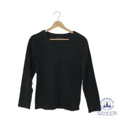 【訳アリ】 トップス Tシャツ インナー Vネック シンプル 大きいサイズ 長袖 レディース ブラック LL 901-12404 送料無料 古着