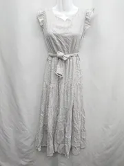 ◇ ⊂ tocco closet フリル ウエストベルト付き ロング丈 ワンピース サイズM アイボリー系 レディース E  【1410100027453】