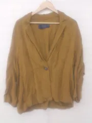 ◇ ZARA BASIC 総柄 薄手 テーラード ジャケット サイズL ブラウン レディース E  【1305110019355】