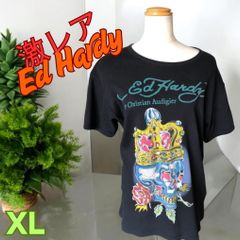 Ed Hardy スカル×クラウンTシャツ Y2K ロック系 ヴィンテージ感XL