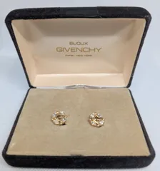【ヴィンテージ】GIVENCHY ジバンシー ゴールドクリスタルイヤリング