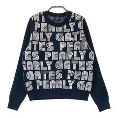 サイズ：1 PEARLY GATES パーリーゲイツ  長袖ニットセーター ロゴ柄 ネイビー系 [240101473193] ゴルフウェア レディース ストスト