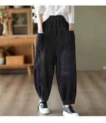 ワイドパンツ レディース バルーンパンツ コクーンパンツ コーデュロ パンツ 秋冬 ボトムス ゆったり 大きいサイズ パンツ AJ8Z602