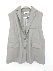 ◇ me+em select ミームセレクト レーヨン混 とろみ感 ロング ベスト サイズF グレー レディース P  【1308160087428】