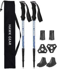 월드 스포츠 온라인 HAWK GEAR 호크 기어 등산 스톡 트레킹 폴 경량 2 개 세트 안티 쇼크 기능 첨부 (블루, 원 사이즈)