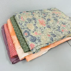 小紋 着物 正絹 5着 着物まとめ売り リメイク材料 m-136