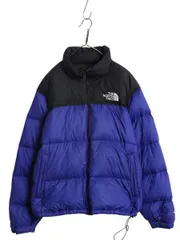 【お得なクーポン配布中!】 ノースフェイス ヌプシ ダウン ジャケット メンズ L / アウトドア 700フィル フルジップ ハイネック ブルゾン ジャンパー 黒 青 ツートン