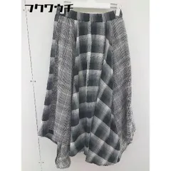 ◇ JEANASIS ジーナシス チェック ロング アシンメトリー スカート サイズF ブラック系 レディース  【中古】 【1106010009831】