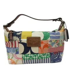 美品 COACH コーチ パッチワーク アクセサリーポーチ ハンドバッグ マルチカラー レディース 古着 中古 USED