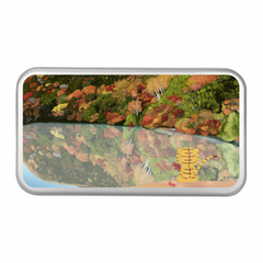 オリジナルイラスト　ワイド缶ペンケース『紅葉の湖』