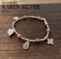 現品限り ブレスレッド カレンシルバー レディース ハンドメイド エスニック karen Silver  #14 メキシカンジュエリー